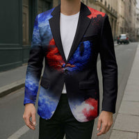 USA 250th Anniversary Celebration Blazer Patriotic Smoke Burst Art Style