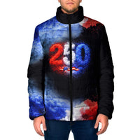 USA 250th Anniversary Celebration Padded Jacket Patriotic Smoke Burst Art Style
