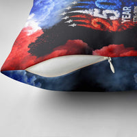 USA 250th Anniversary Celebration Pillow Cover Patriotic Smoke Burst Art Style