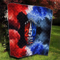 USA 250th Anniversary Celebration Quilt Patriotic Smoke Burst Art Style
