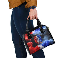 USA 250th Anniversary Celebration Shoulder Handbag Patriotic Smoke Burst Art Style