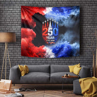 USA 250th Anniversary Celebration Tapestry Patriotic Smoke Burst Art Style