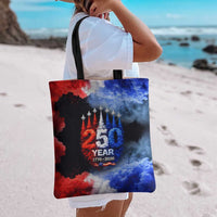 USA 250th Anniversary Celebration Tote Bag Patriotic Smoke Burst Art Style
