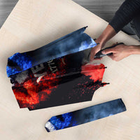 USA 250th Anniversary Celebration Umbrella Patriotic Smoke Burst Art Style