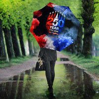 USA 250th Anniversary Celebration Umbrella Patriotic Smoke Burst Art Style