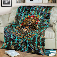 Viking Berserker Bear Warrior Blanket Norse Mythology Rune Sigil Illustration