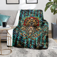 Viking Berserker Bear Warrior Blanket Norse Mythology Rune Sigil Illustration