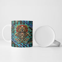 Viking Berserker Bear Warrior Ceramic Mug Norse Mythology Rune Sigil Illustration