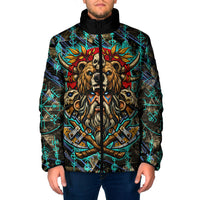 Viking Berserker Bear Warrior Padded Jacket Norse Mythology Rune Sigil Illustration