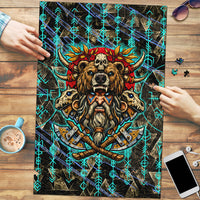 Viking Berserker Bear Warrior Puzzle Norse Mythology Rune Sigil Illustration