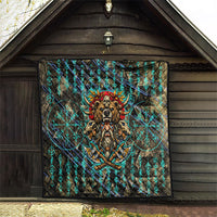 Viking Berserker Bear Warrior Quilt Norse Mythology Rune Sigil Illustration