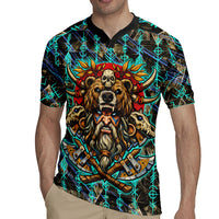 Viking Berserker Bear Warrior Rugby Jersey Norse Mythology Rune Sigil Illustration