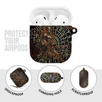 Viking Shieldmaiden and Yggdrasil AirPods Case Norse Rune Circle Mythology Illustration