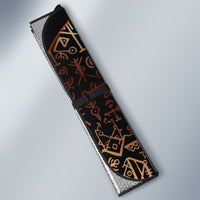 Viking Shieldmaiden and Yggdrasil Auto Sun Shade Norse Rune Circle Mythology Illustration