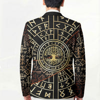 Viking Shieldmaiden and Yggdrasil Blazer Norse Rune Circle Mythology Illustration