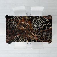 Viking Shieldmaiden and Yggdrasil Tablecloth Norse Rune Circle Mythology Illustration