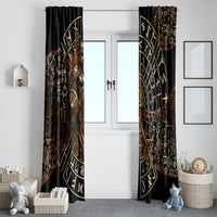 Viking Shieldmaiden and Yggdrasil Window Curtain Norse Rune Circle Mythology Illustration