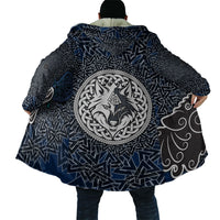 Viking Wolf and Valknut Cloak Nordic Knotwork Rune Illustration