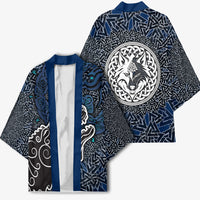Viking Wolf and Valknut Kimono Nordic Knotwork Rune Illustration