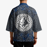 Viking Wolf and Valknut Kimono Nordic Knotwork Rune Illustration