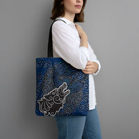 Viking Wolf and Valknut Tote Bag Nordic Knotwork Rune Illustration