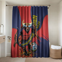 Spain Football 2026 Champions Bathroom Set Bull Mascot Illustration In Spanish National Colors Comic Style
