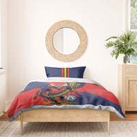 Spain Football 2026 Champions Bedding Set Bull Mascot Illustration In Spanish National Colors Comic Style