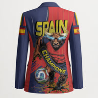 Spain Football 2026 Champions Blazer Bull Mascot Illustration In Spanish National Colors Comic Style