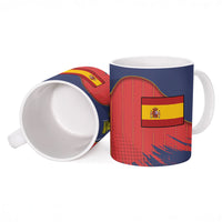 Spain Football 2026 Champions Ceramic Mug Bull Mascot Illustration In Spanish National Colors Comic Style