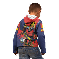 Spain Football 2026 Champions Kid Hoodie Bull Mascot Illustration In Spanish National Colors Comic Style