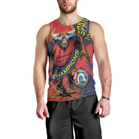 Spain Football 2026 Champions Men Tank Top Bull Mascot Illustration In Spanish National Colors Comic Style