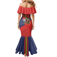 Spain Football 2026 Champions Mermaid Dress Bull Mascot Illustration In Spanish National Colors Comic Style
