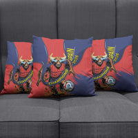 Spain Football 2026 Champions Pillow Cover Bull Mascot Illustration In Spanish National Colors Comic Style