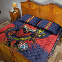 Spain Football 2026 Champions Quilt Bed Set Bull Mascot Illustration In Spanish National Colors Comic Style