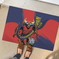 Spain Football 2026 Champions Rubber Doormat Bull Mascot Illustration In Spanish National Colors Comic Style