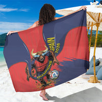Spain Football 2026 Champions Sarong Bull Mascot Illustration In Spanish National Colors Comic Style