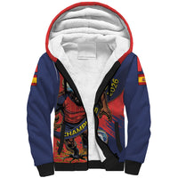 Spain Football 2026 Champions Sherpa Hoodie Bull Mascot Illustration In Spanish National Colors Comic Style