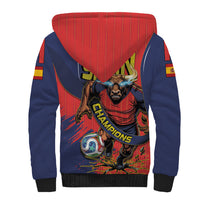 Spain Football 2026 Champions Sherpa Hoodie Bull Mascot Illustration In Spanish National Colors Comic Style
