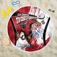 South Korea Football 2026 Champions Beach Blanket Taegeuk Warriors Tiger Mascot - Traditional Korean Art Style