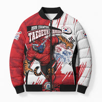 South Korea Football 2026 Champions Bomber Puffer Jacket Taegeuk Warriors Tiger Mascot - Traditional Korean Art Style