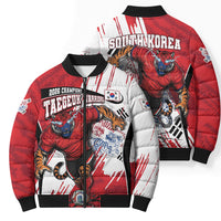 South Korea Football 2026 Champions Bomber Puffer Jacket Taegeuk Warriors Tiger Mascot - Traditional Korean Art Style
