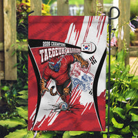 South Korea Football 2026 Champions Garden Flag Taegeuk Warriors Tiger Mascot - Traditional Korean Art Style