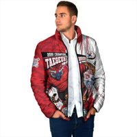 South Korea Football 2026 Champions Padded Jacket Taegeuk Warriors Tiger Mascot - Traditional Korean Art Style