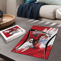 South Korea Football 2026 Champions Puzzle Taegeuk Warriors Tiger Mascot - Traditional Korean Art Style