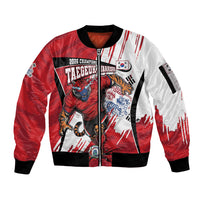 South Korea Football 2026 Champions Sleeve Zip Bomber Jacket Taegeuk Warriors Tiger Mascot - Traditional Korean Art Style
