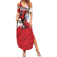 South Korea Football 2026 Champions Summer Maxi Dress Taegeuk Warriors Tiger Mascot - Traditional Korean Art Style