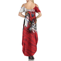 South Korea Football 2026 Champions Summer Maxi Dress Taegeuk Warriors Tiger Mascot - Traditional Korean Art Style