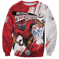 South Korea Football 2026 Champions Sweatshirt Taegeuk Warriors Tiger Mascot - Traditional Korean Art Style