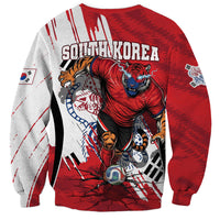 South Korea Football 2026 Champions Sweatshirt Taegeuk Warriors Tiger Mascot - Traditional Korean Art Style