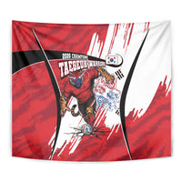 South Korea Football 2026 Champions Tapestry Taegeuk Warriors Tiger Mascot - Traditional Korean Art Style